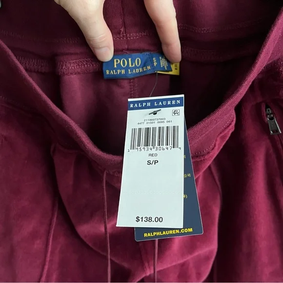 NWT Women's Polo Ralph Lauren Track pants / Burgundy / Size S - Picture 13 of 13